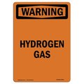Signmission Safety Sign, OSHA WARNING, 14" Height, Aluminum, Hydrogen Gas, Portrait OS-WS-A-1014-V-13254